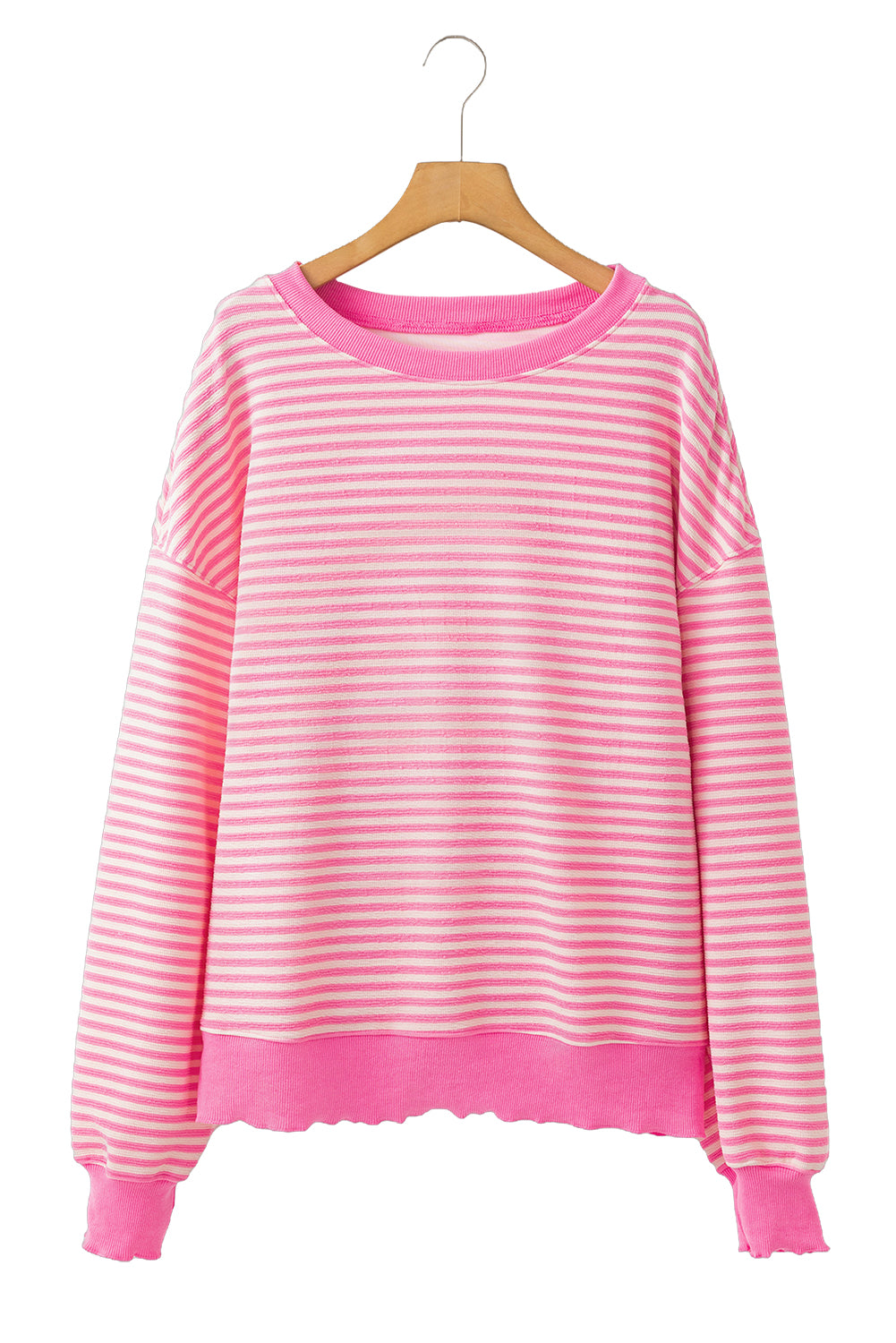 Purple Stripe Drop Shoulder Long Sleeve Top