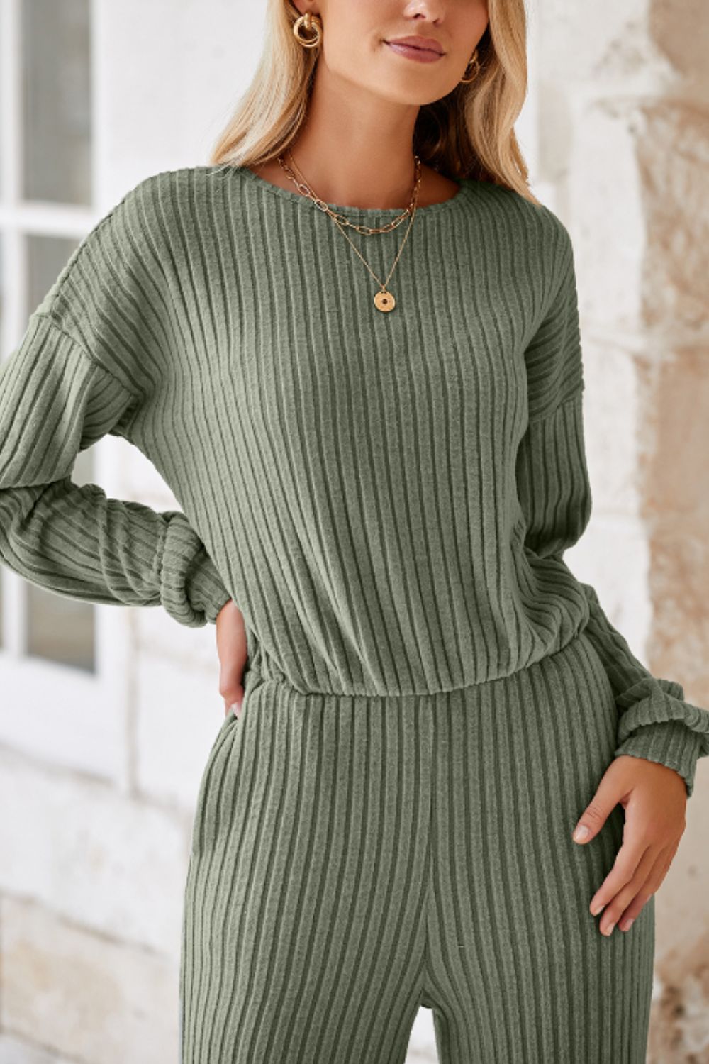 Round Neck Long Sleeve Jumpsuit | Maekery Studio