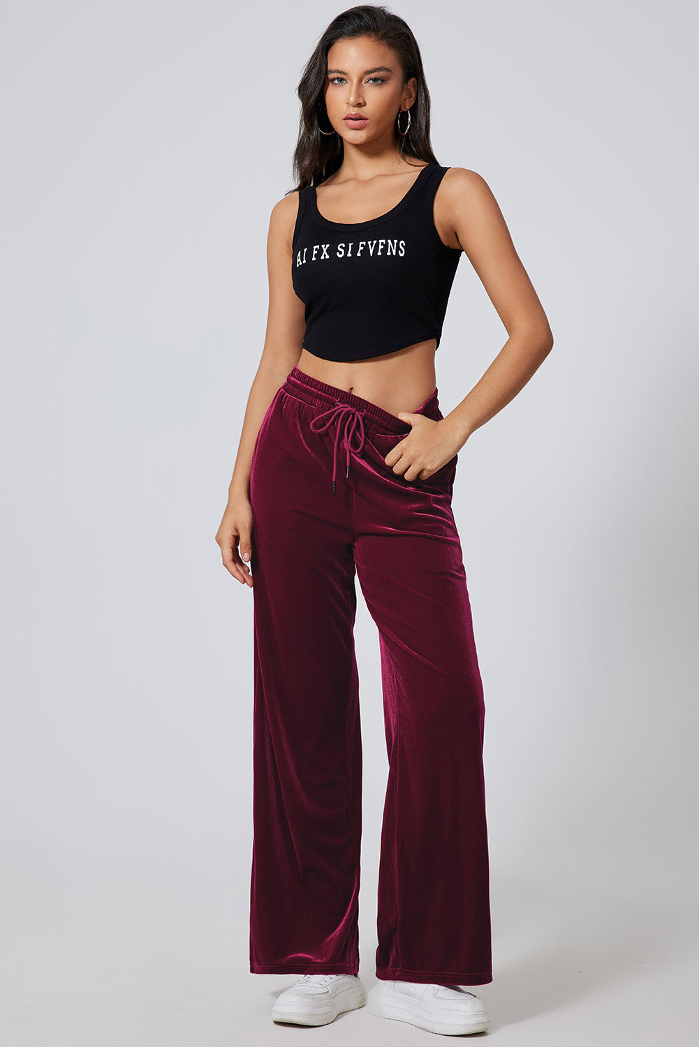 Drawstring Wide Leg Active Pants | Maekery Studio