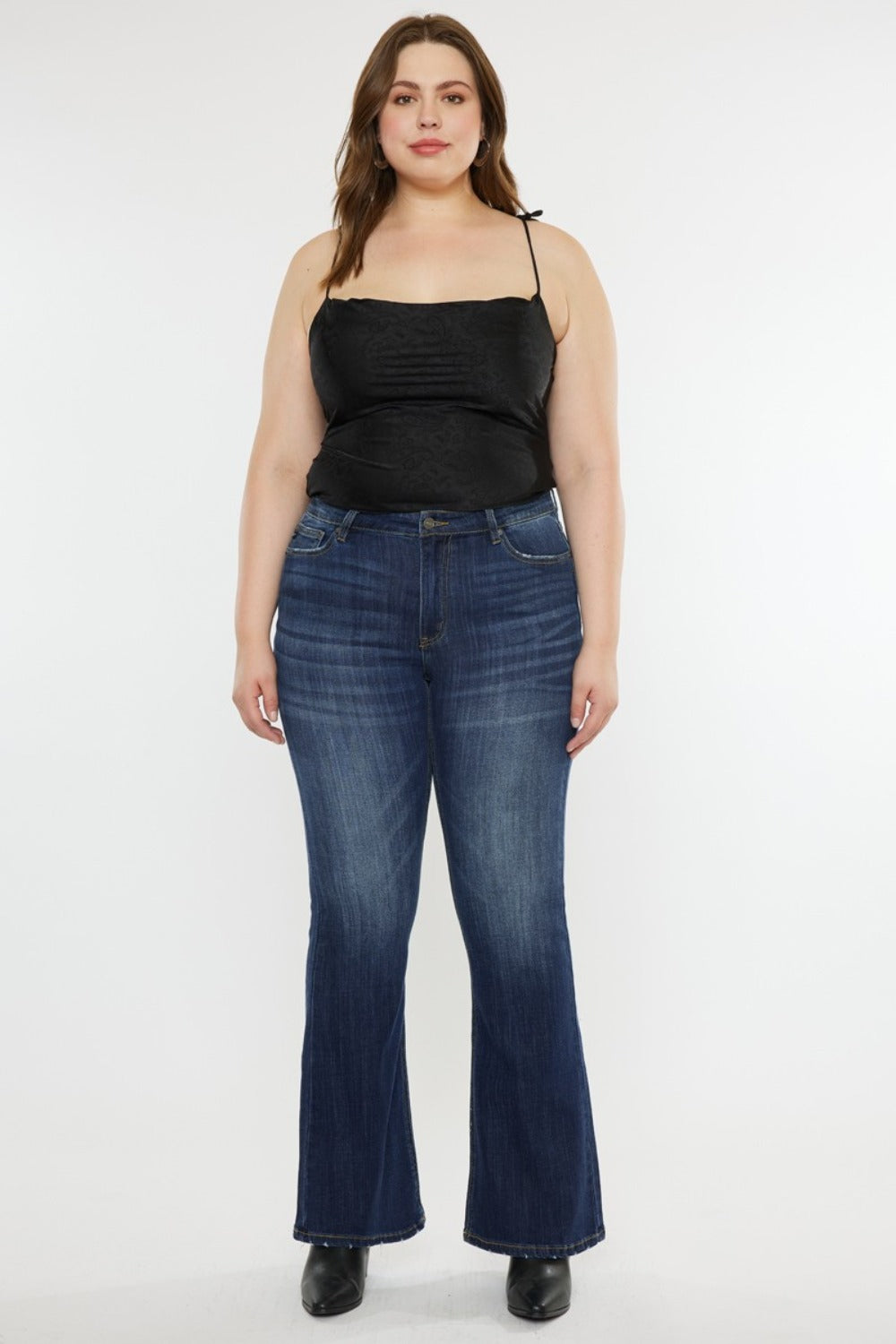 Kancan Full Size Mid Rise Slim Flare Jeans | Maekery Studio