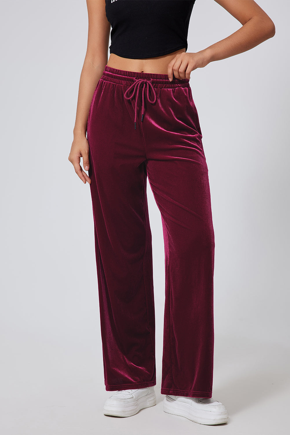 Drawstring Wide Leg Active Pants | Maekery Studio