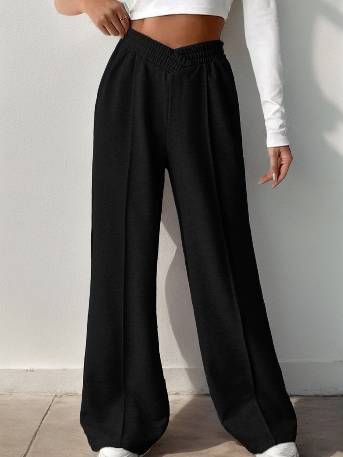 Elastic Waist Wide Leg Pants | Maekery Studio