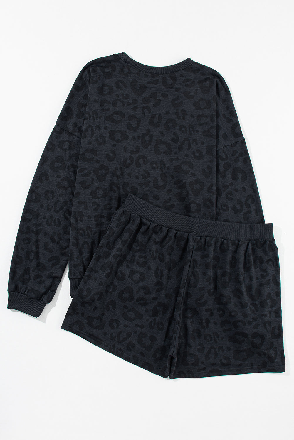 Leopard Round Neck Top and Shorts Lounge Set | Maekery Studio