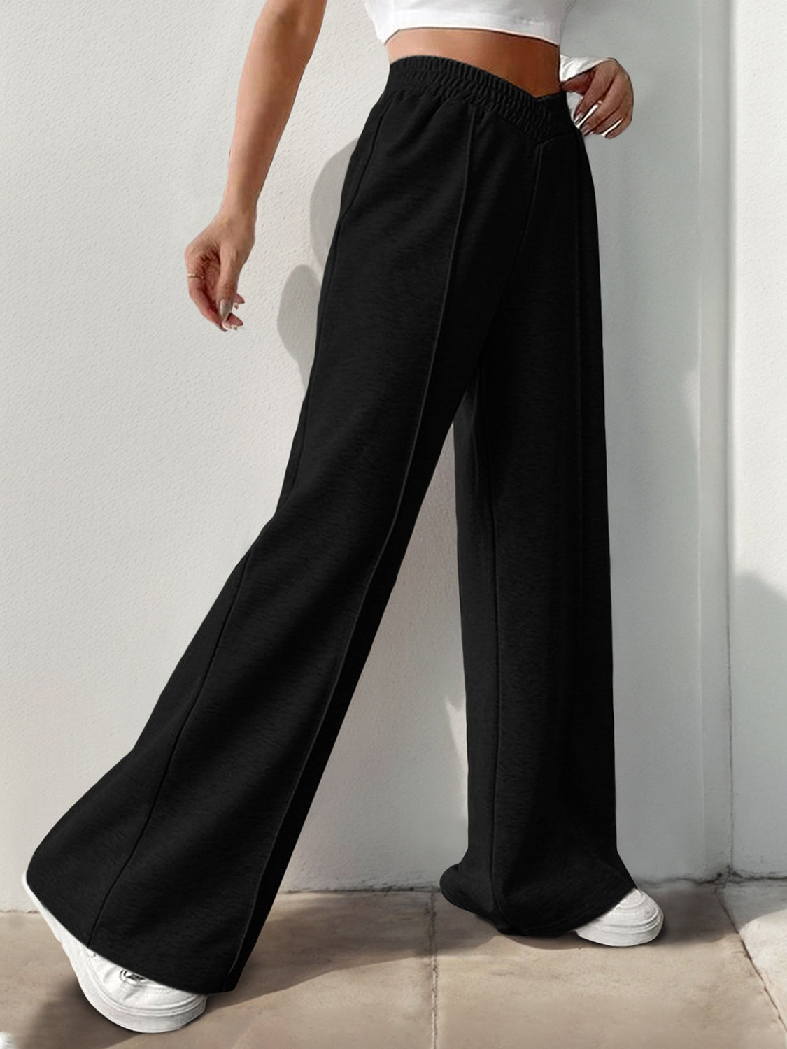 Elastic Waist Wide Leg Pants | Maekery Studio