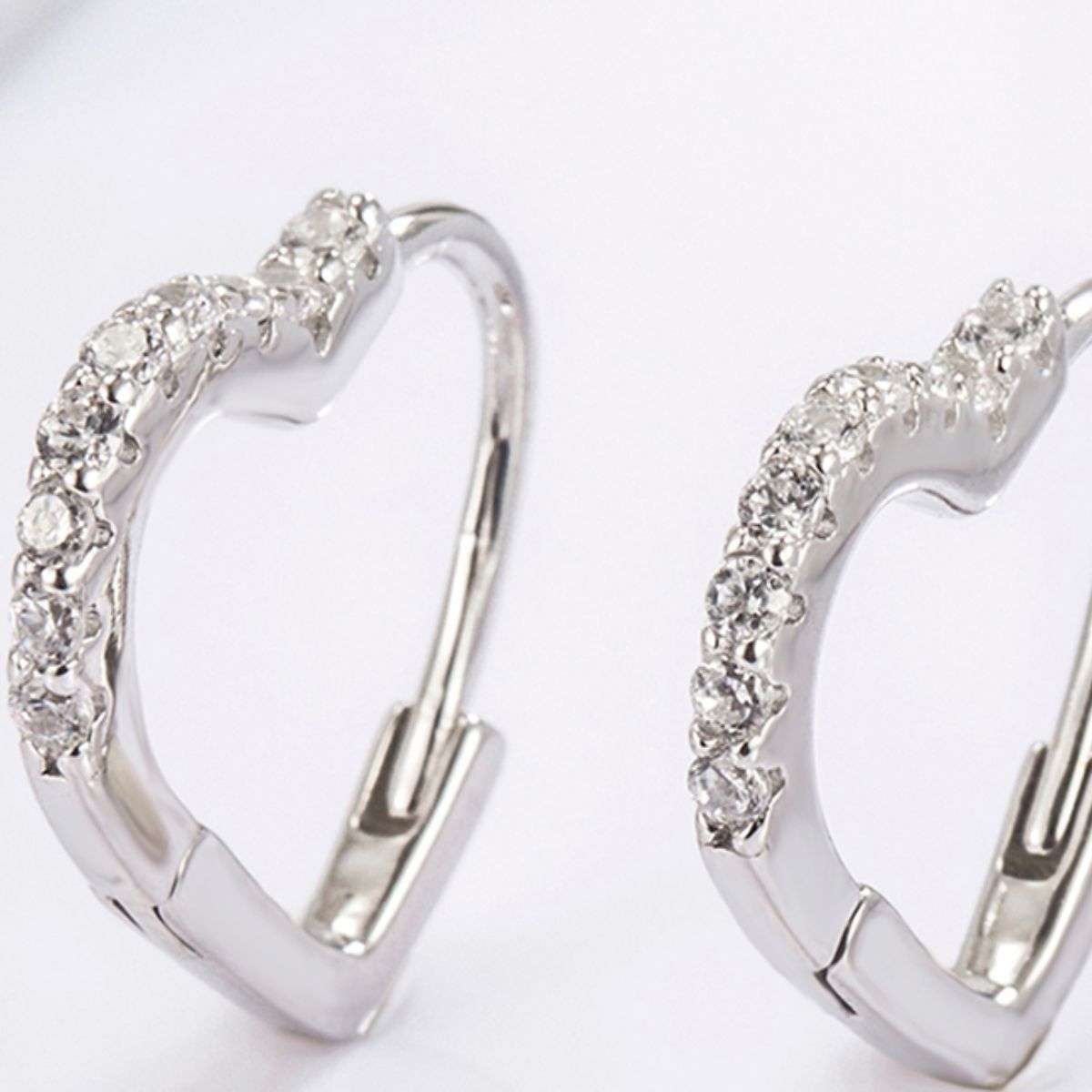 925 Serling Silver Zircon Heart Shape Earrings | Maekery Studio