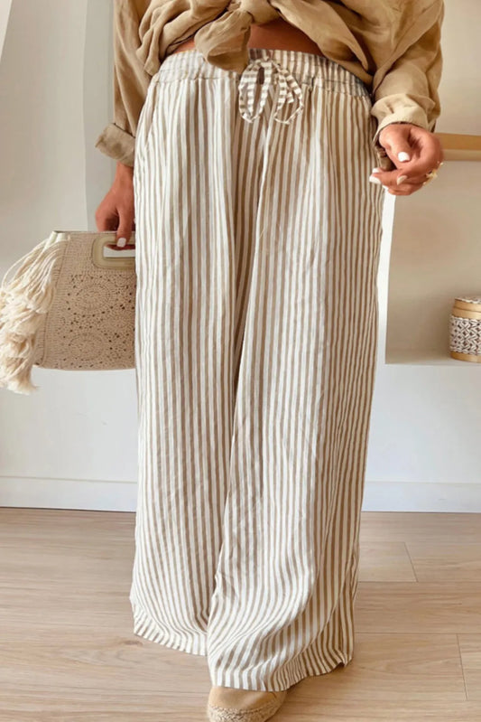 Plus Size Striped Wide Leg Pants | Maekery Studio