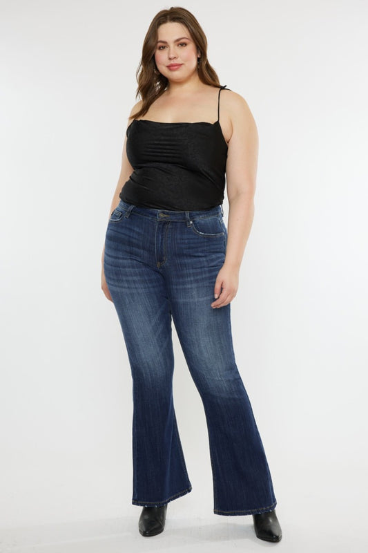 Kancan Full Size Mid Rise Slim Flare Jeans | Maekery Studio