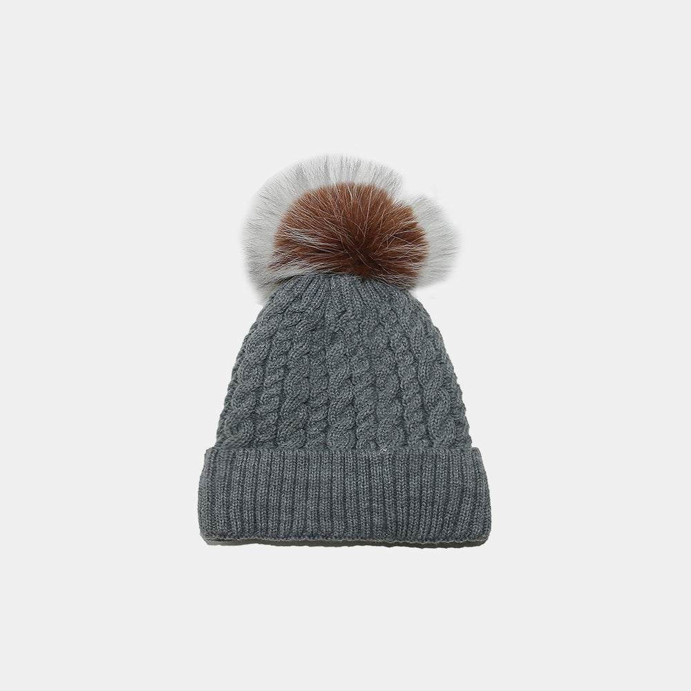 Cable Knit Winter Hat with Pompom | Maekery Studio