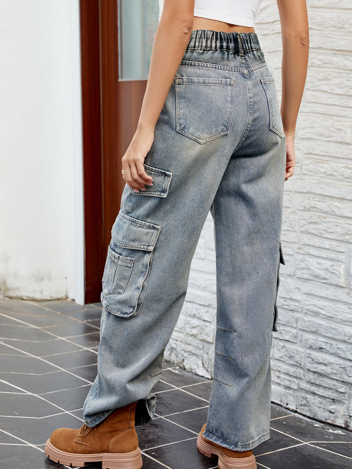 Washed Jeans with Pockets | Maekery Studio