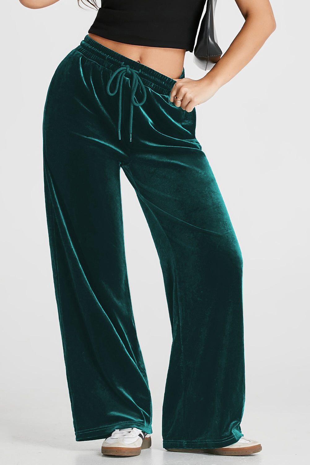 Drawstring Wide Leg Active Pants | Maekery Studio