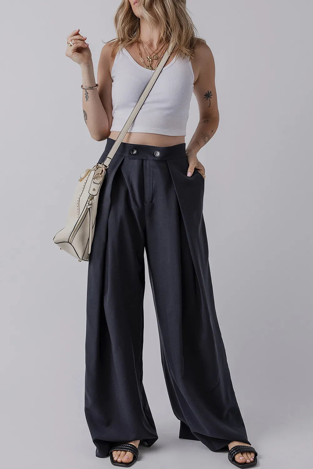 Wide Leg Pants with Pockets | Maekery Studio