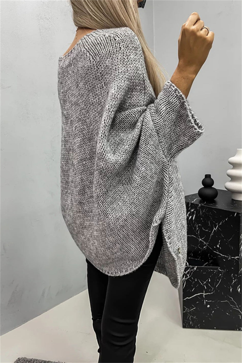 Round Neck Batwing Sleeve Sweater | Maekery Studio