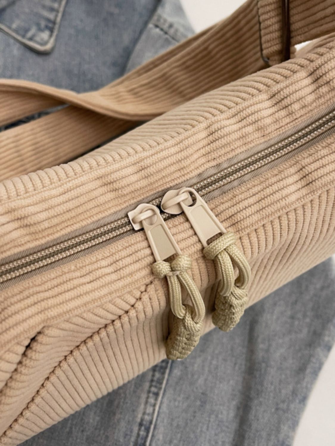 Ribbed Adjustable Strap Shoulder Bag | Maekery Studio