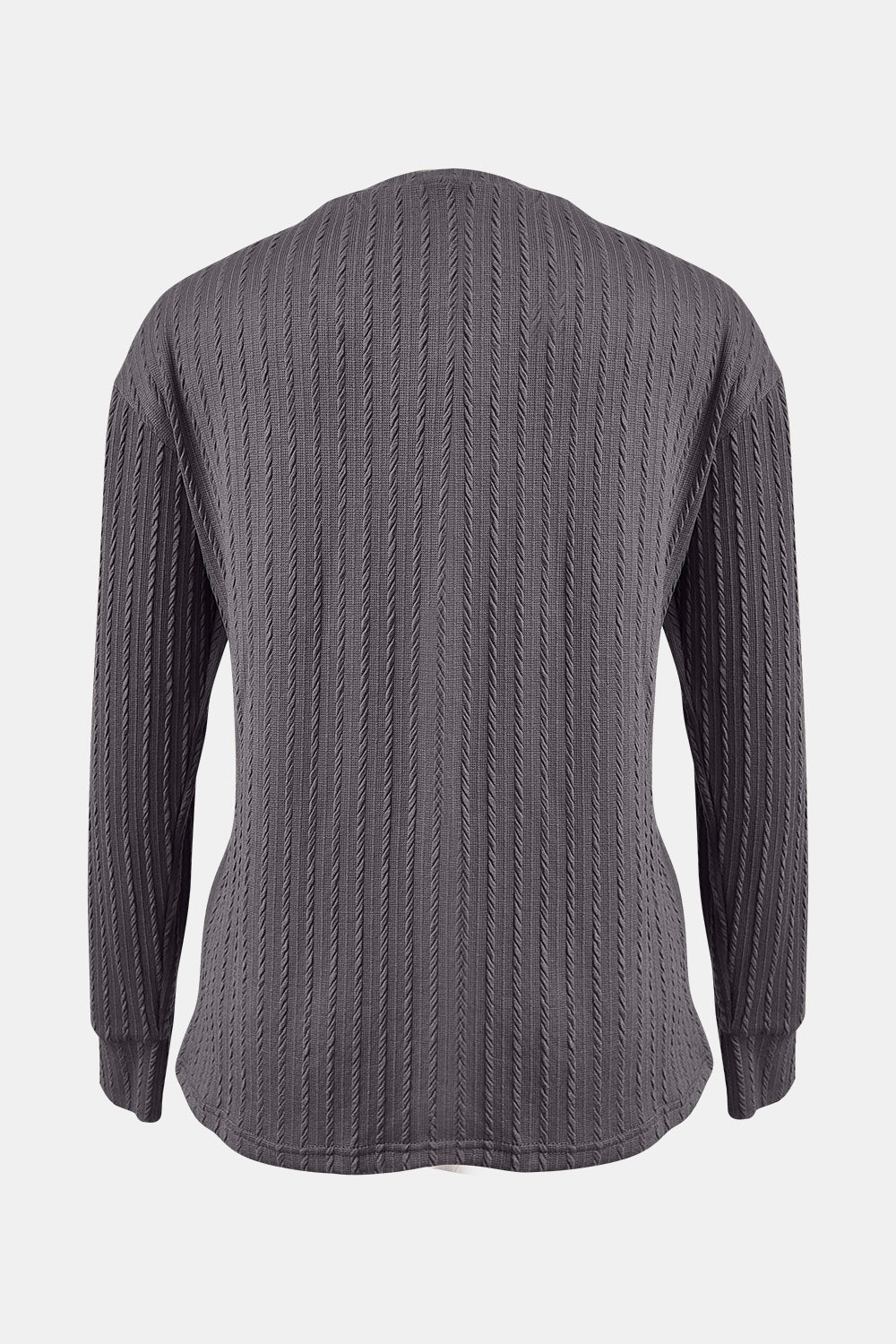 Textured V-Neck Long Sleeve T-Shirt | Maekery Studio