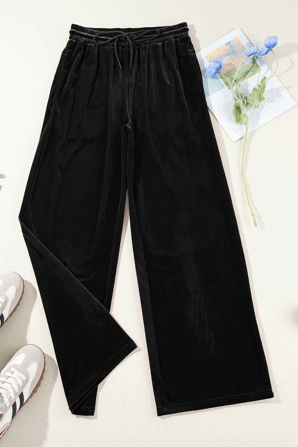 Drawstring Wide Leg Active Pants | Maekery Studio