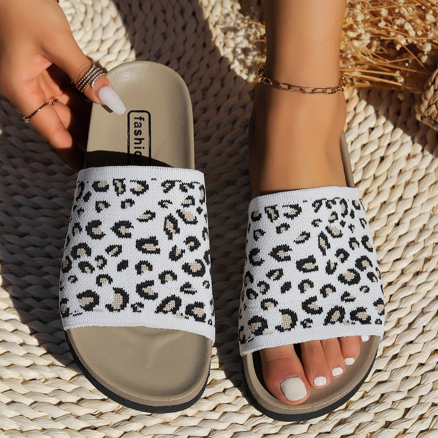 Leopard Open Toe Sandals | Maekery Studio