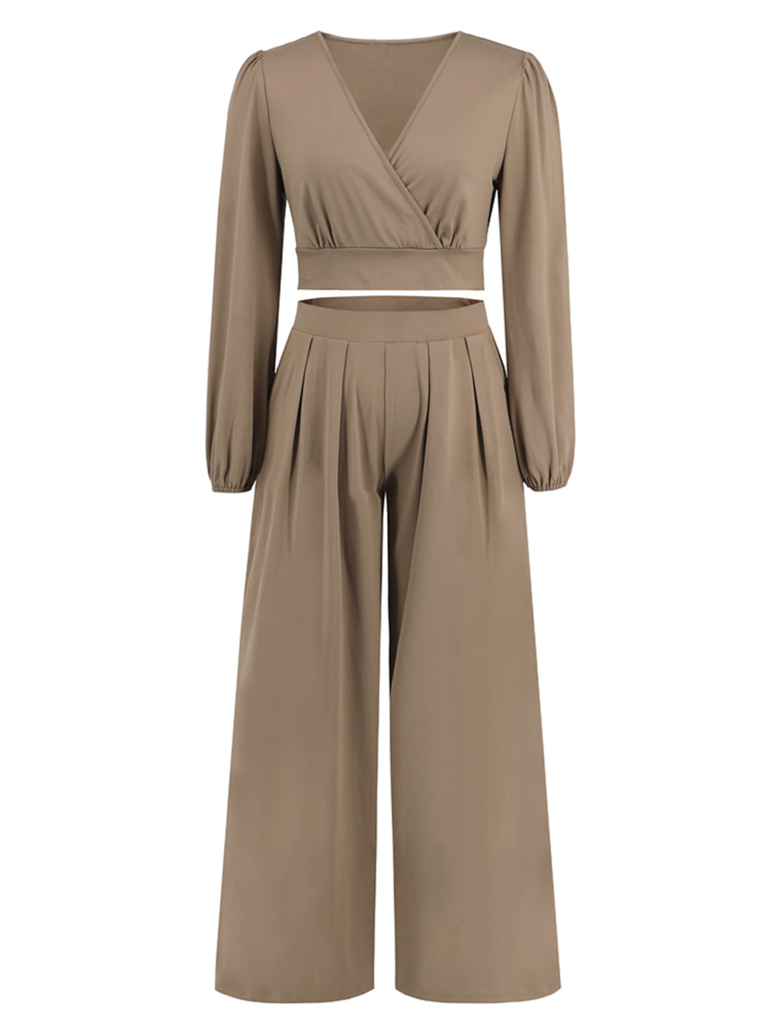 Surplice Top and Wide Leg Pants Set | Maekery Studio