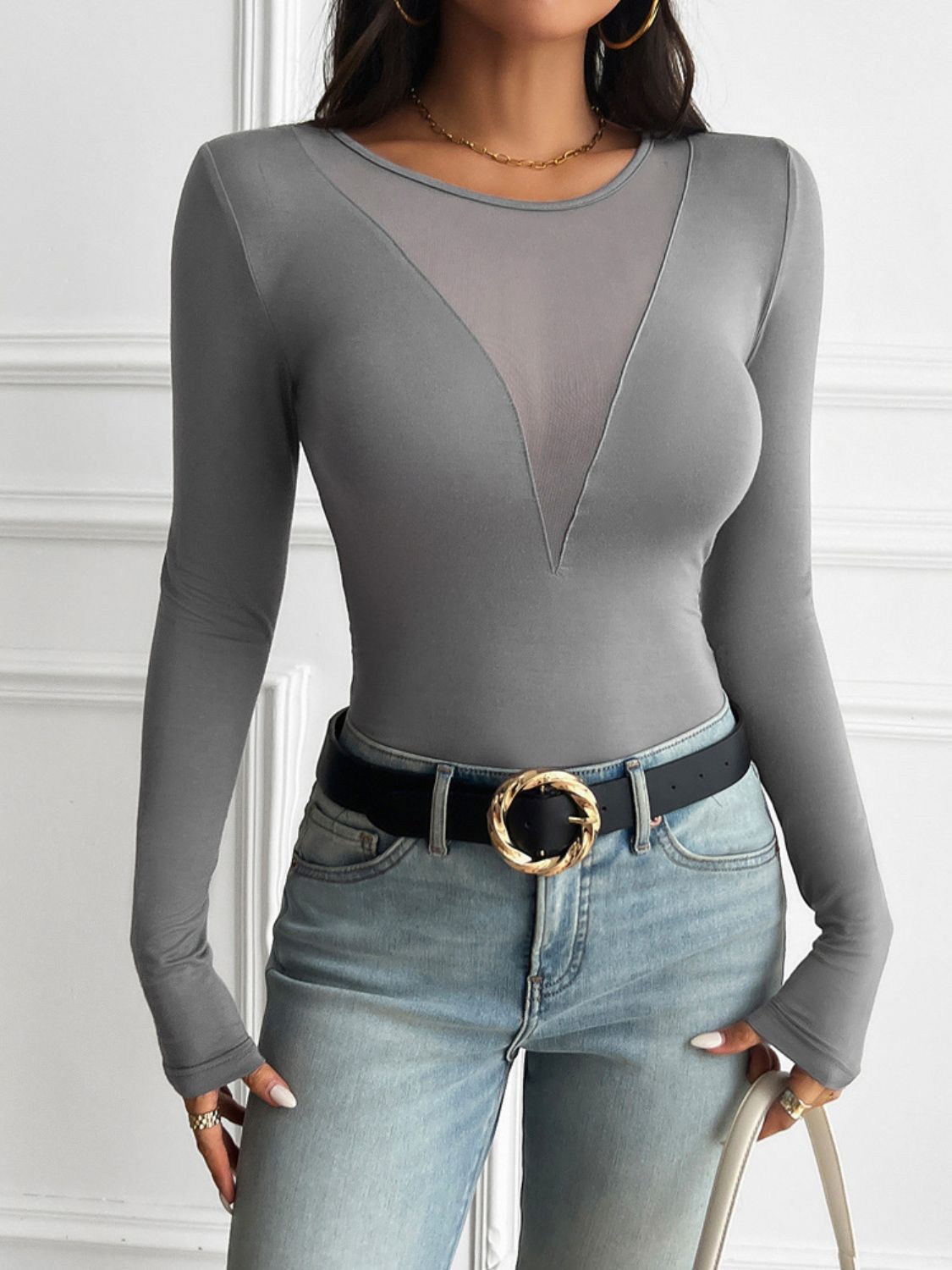 Devine Round Neck Long Sleeve T-Shirt| Maekery Studio