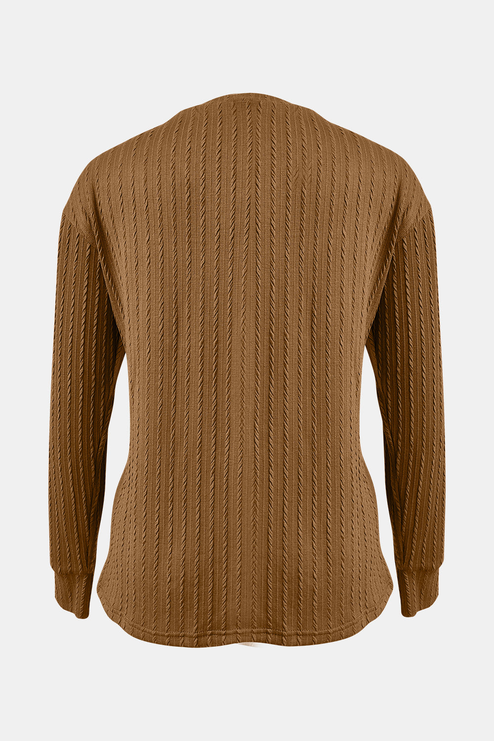 Textured V-Neck Long Sleeve T-Shirt | Maekery Studio