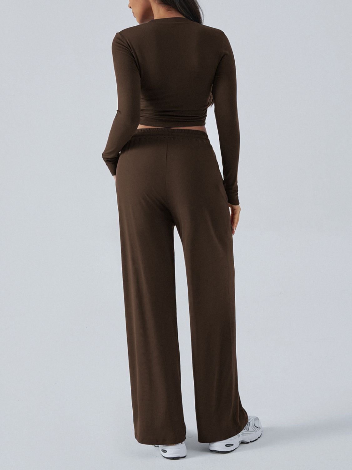 Devine Round Neck Long Sleeve Top and Pants Set | Maekery Studio