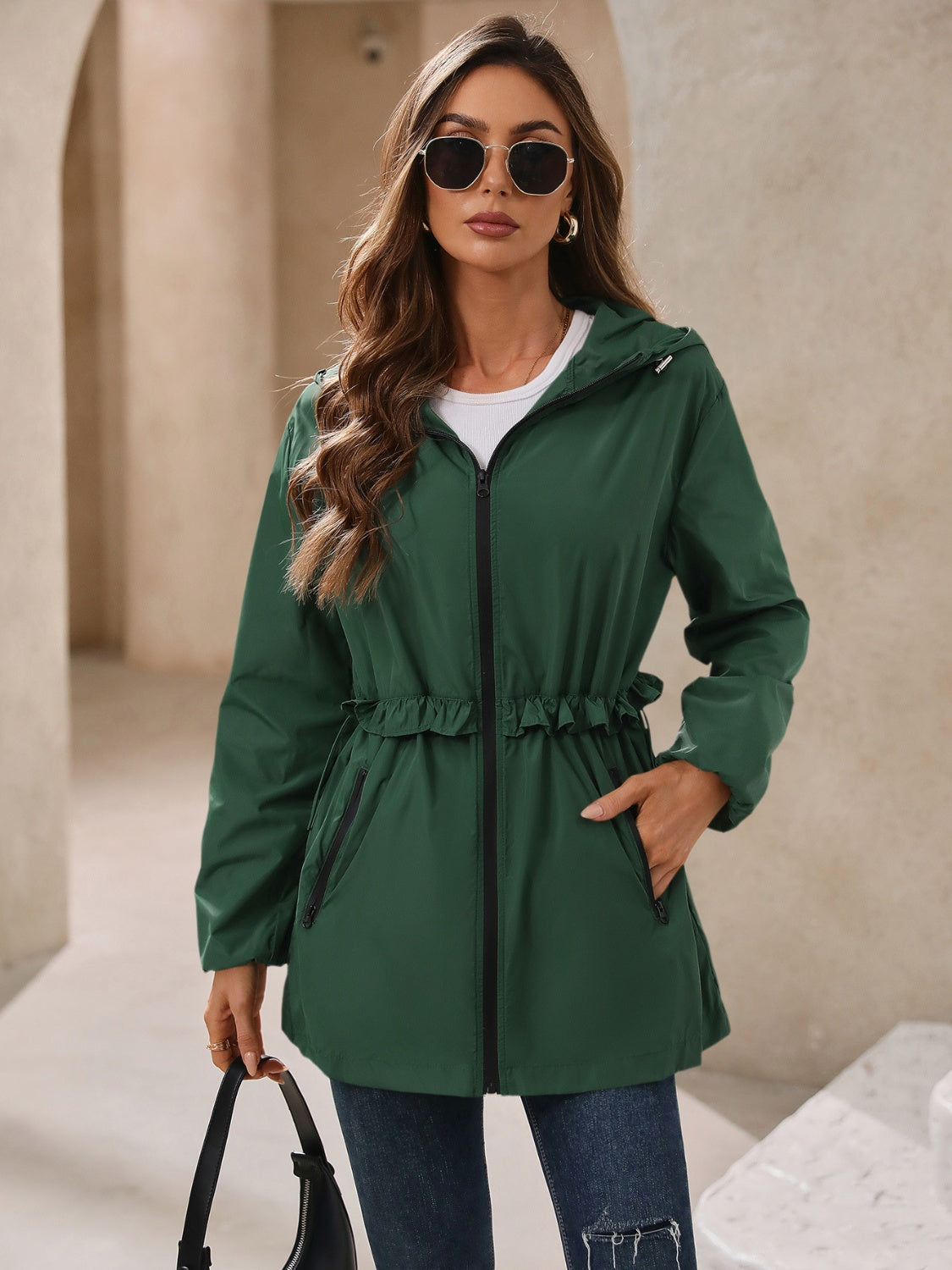 Ivy Lane Outdoor Waterproof Long Sleeve Hooded Windbreaker | Maekery Studio