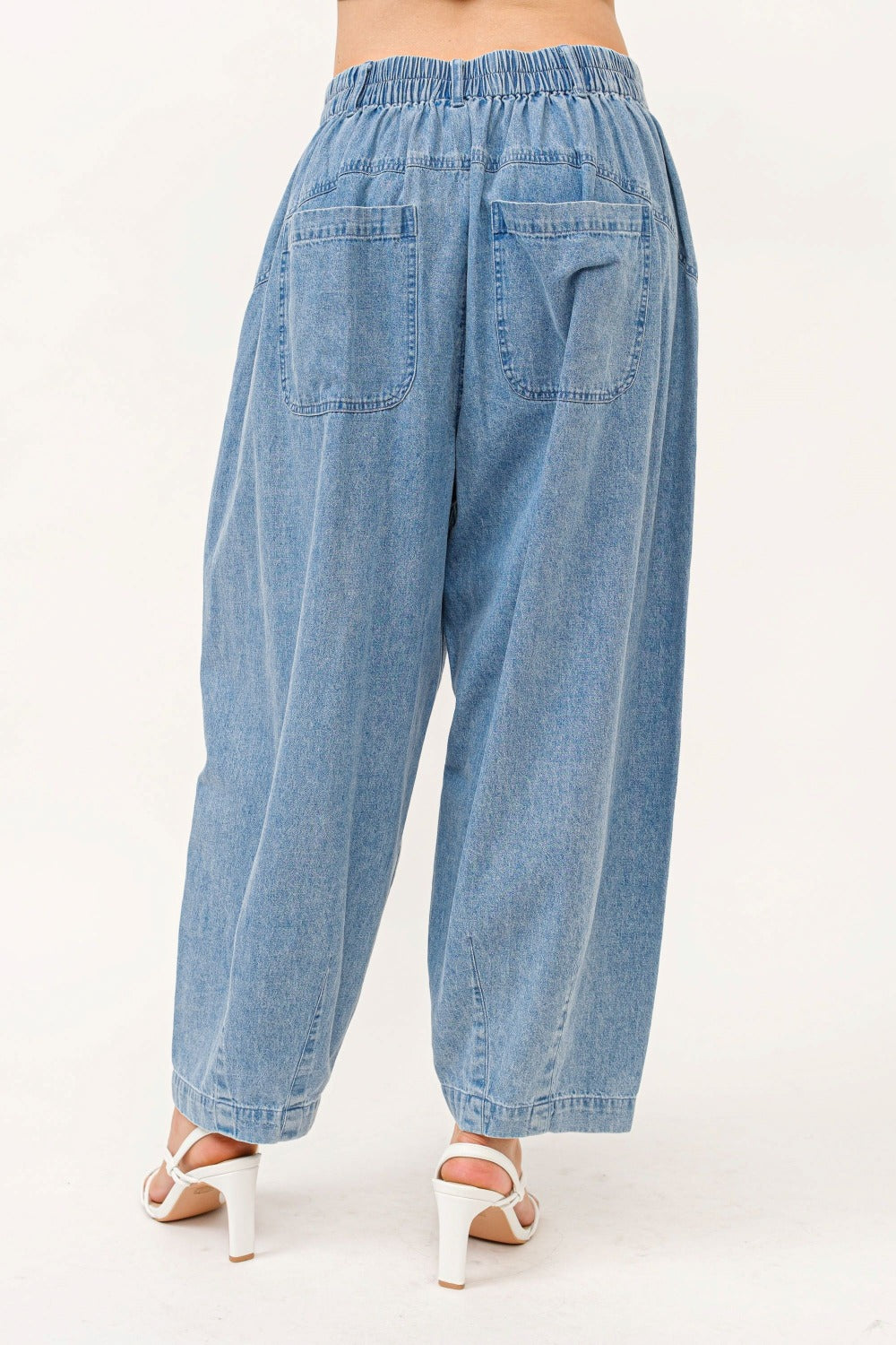 And The Why Elastic Back Pleated Baggy Jeans | Maekery Studio