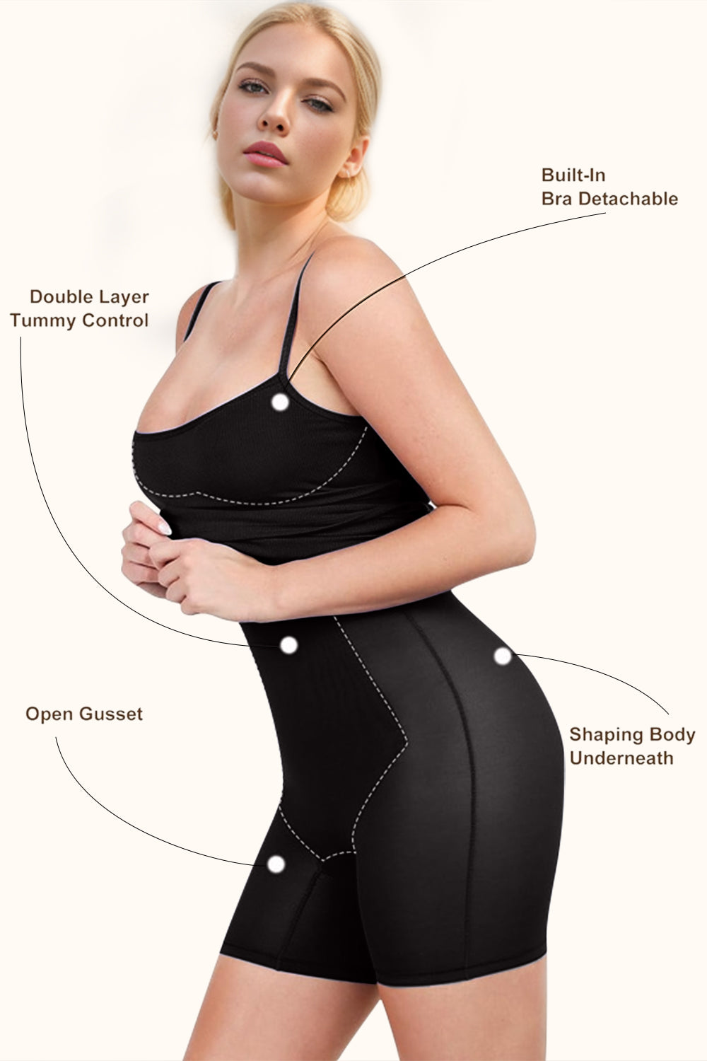 Basic Bae Full Size Built-In Shapewear Scoop Neck Sleeveless Dress | Maekery Studio