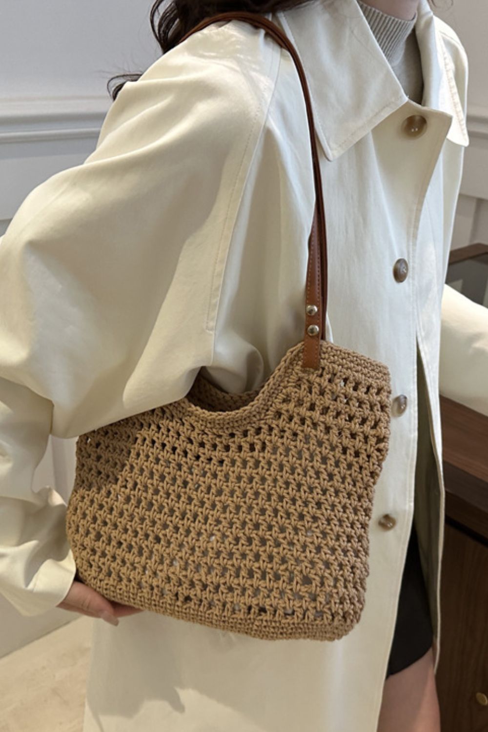 Openwork Woven Tote Bag | Maekery Studio