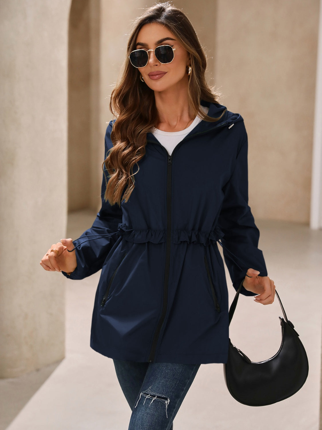 Ivy Lane Outdoor Waterproof Long Sleeve Hooded Windbreaker | Maekery Studio