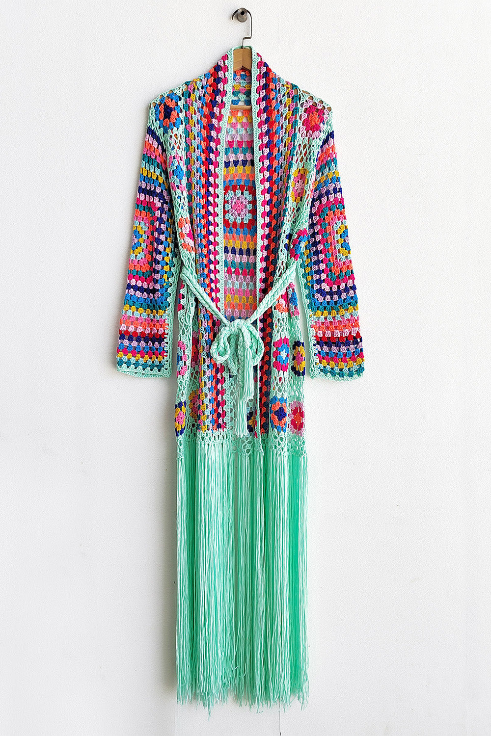 Fringe Tied Long Sleeve Cardigan | Maekery Studio