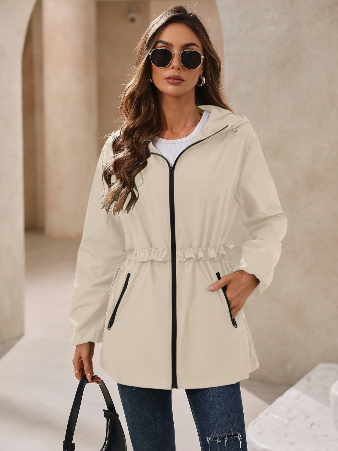 Ivy Lane Outdoor Waterproof Long Sleeve Hooded Windbreaker | Maekery Studio