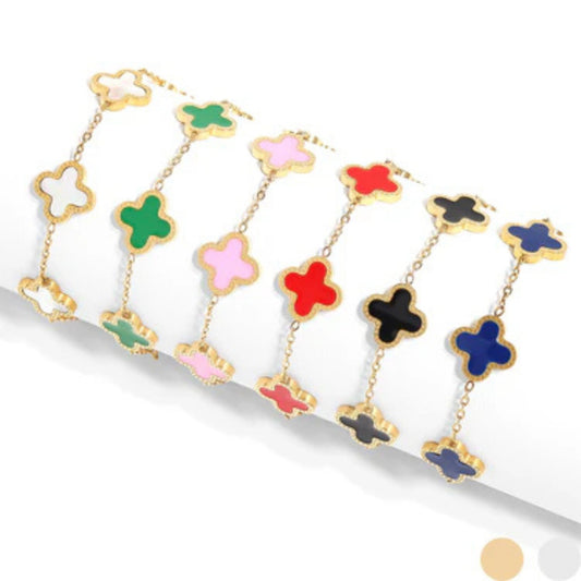 Fortune Clover Enamel Bracelet | Maekery Studio