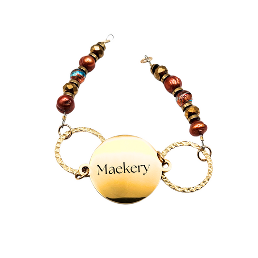 Golden Harmony Engravable Bracelet | Maekery Studio