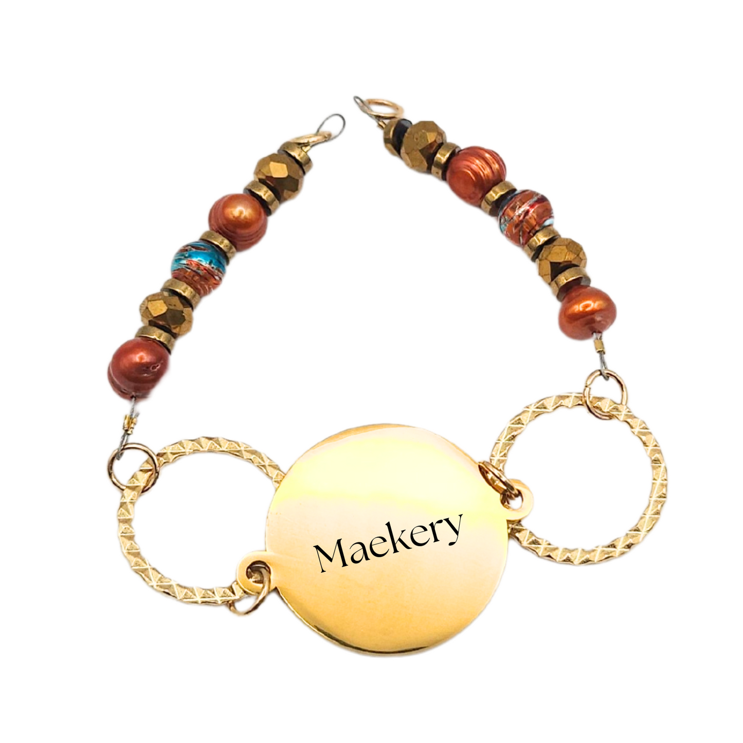 Golden Harmony Engravable Bracelet | Maekery Studio