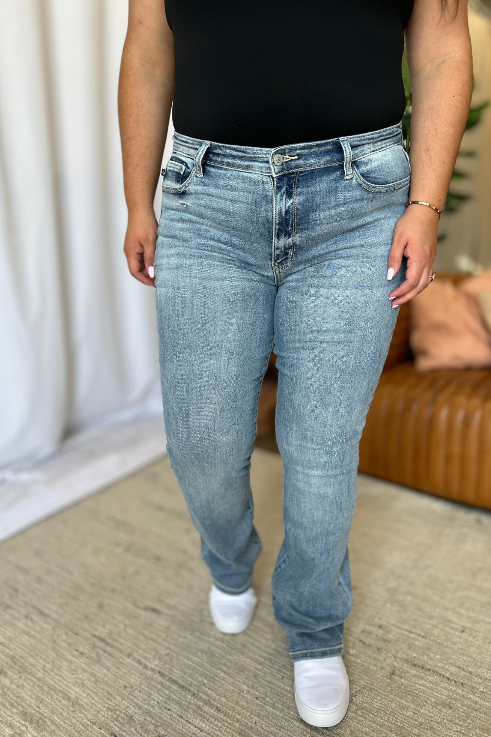 Judy Blue Full Size Medium Rise Bootcut Jeans | Maekery Studio