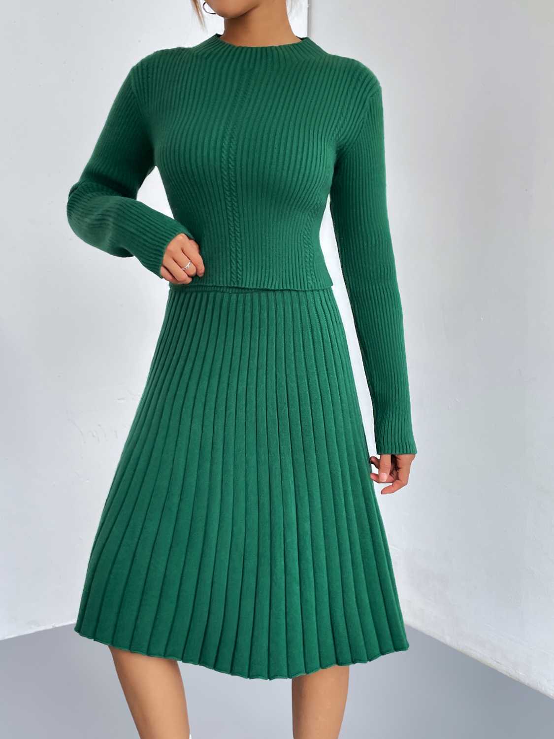 Rib-Knit Sweater and Skirt Set | Maekery Studio