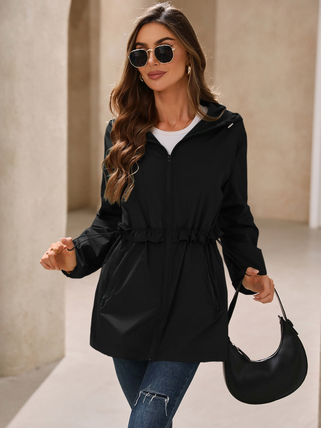 Ivy Lane Outdoor Waterproof Long Sleeve Hooded Windbreaker | Maekery Studio