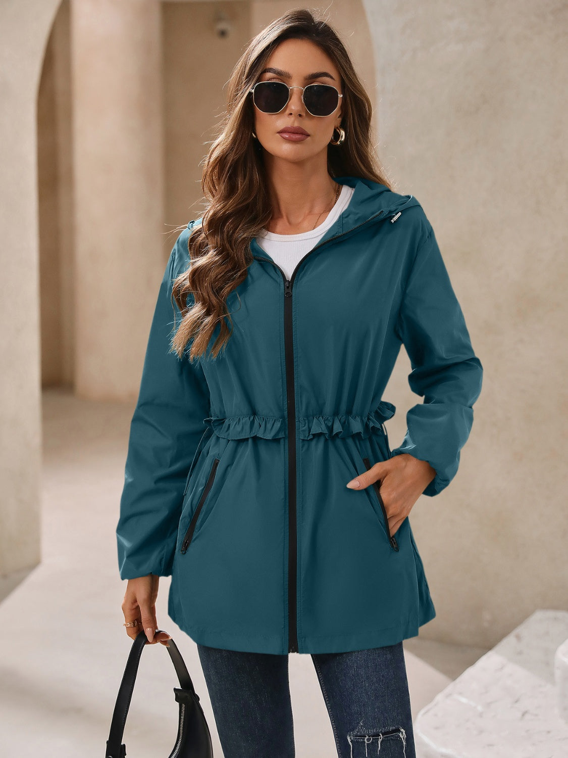 Ivy Lane Outdoor Waterproof Long Sleeve Hooded Windbreaker | Maekery Studio