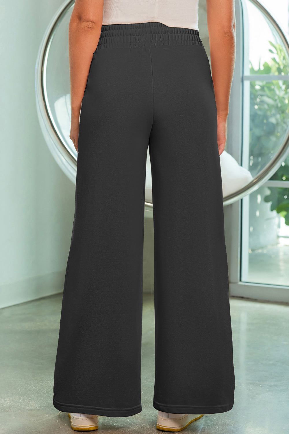 Drawstring Wide Leg Pants with Pockets | Maekery Studio