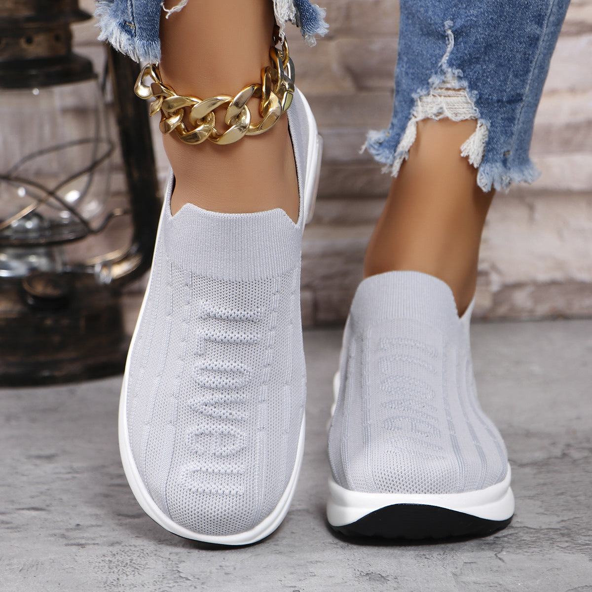 Round Toe Knit Detail Slip On | Maekery Studio