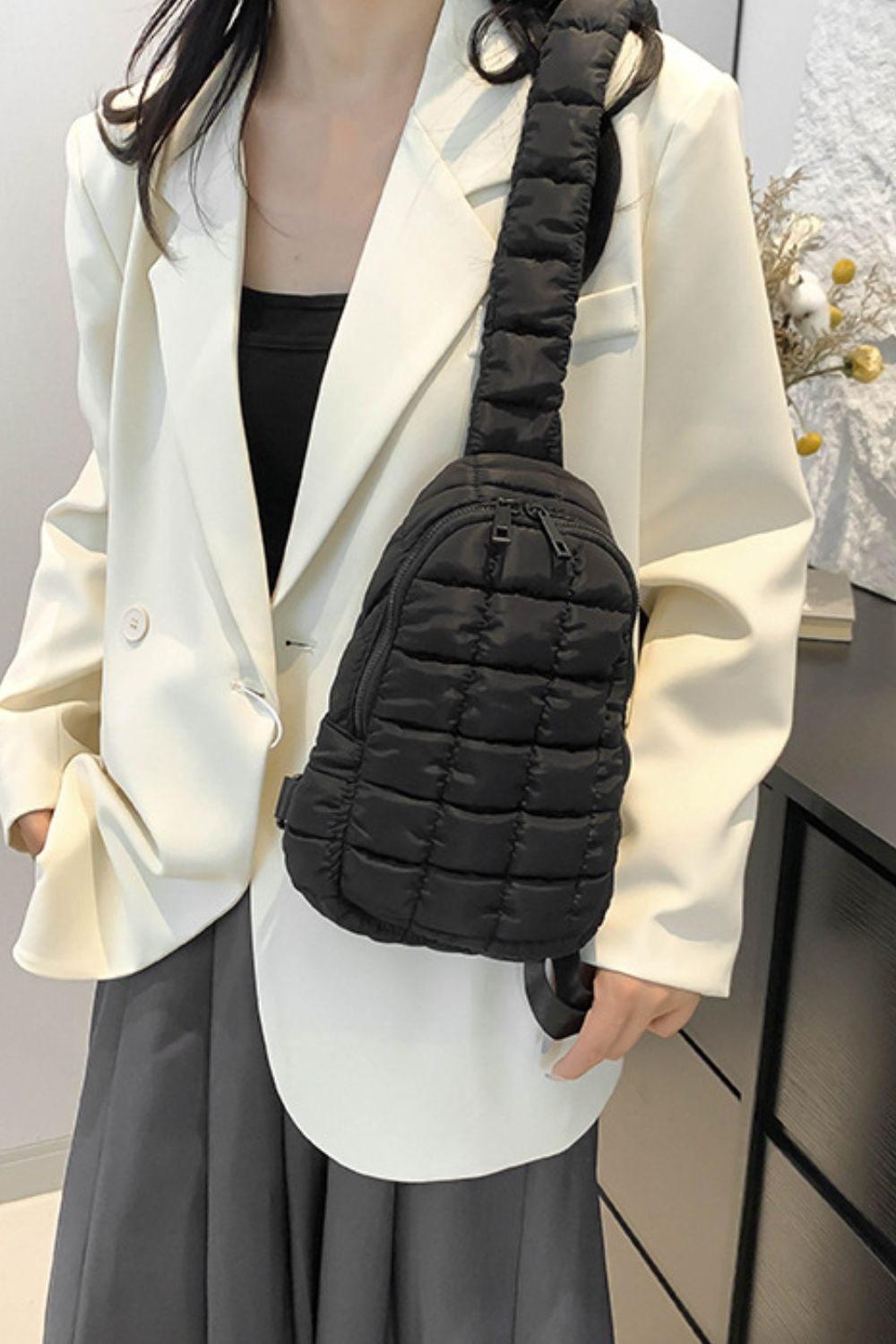 Quilted Nylon Crossbody  Bag | Maekery Studio