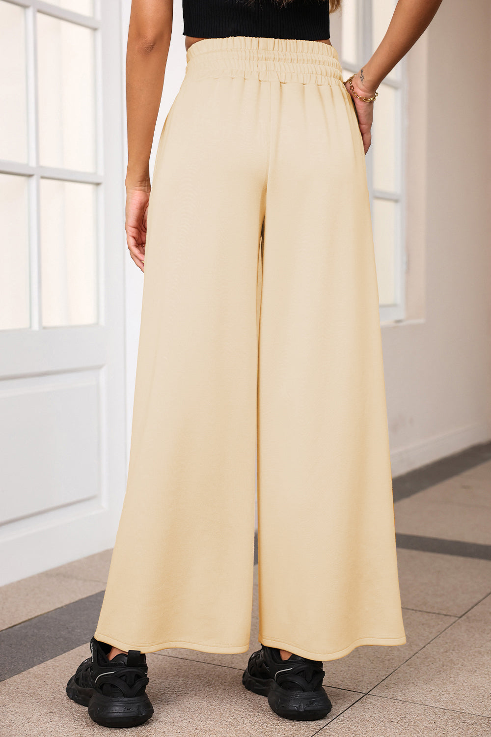 Drawstring Wide Leg Pants with Pockets | Maekery Studio