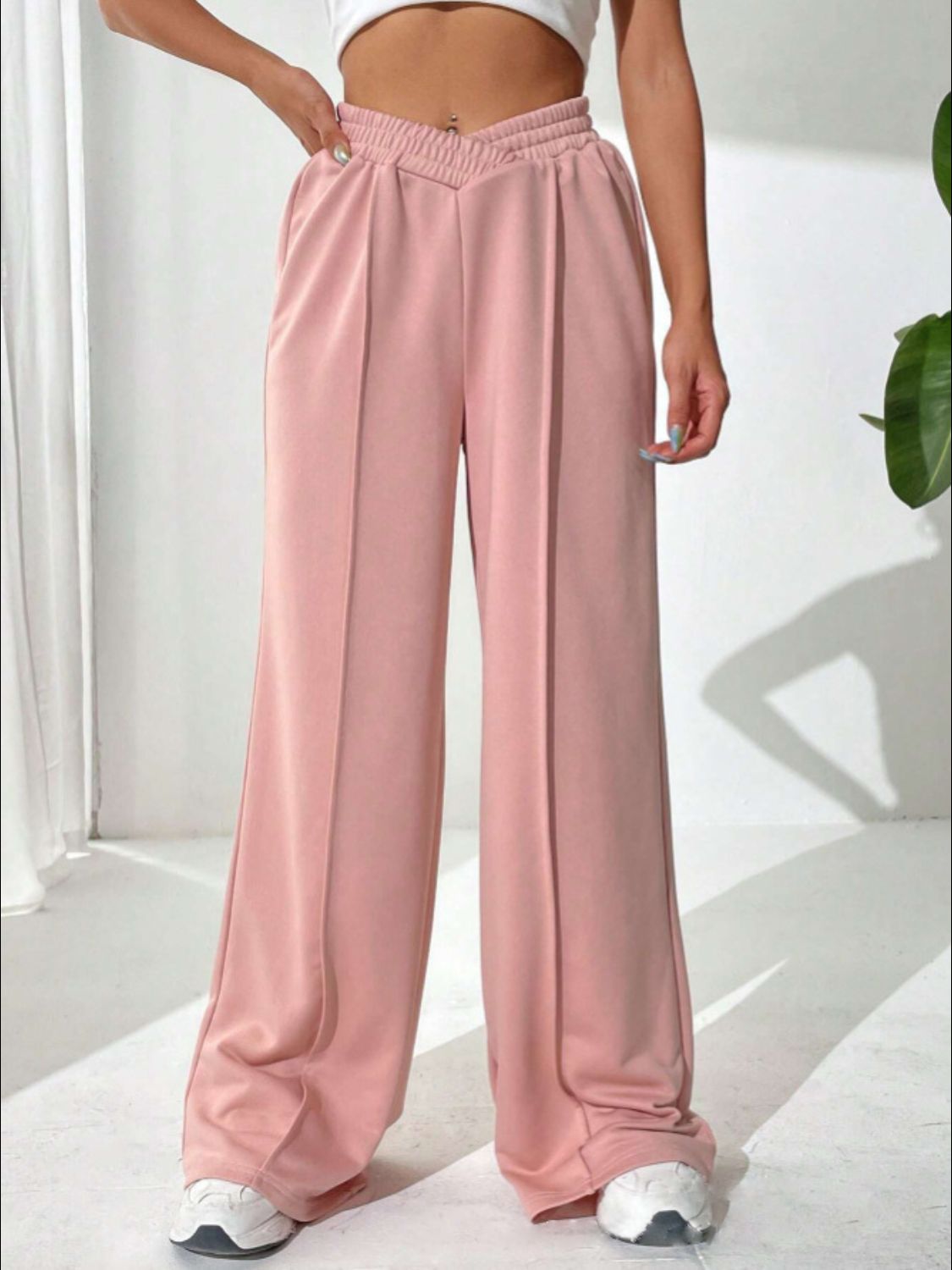 Elastic Waist Wide Leg Pants | Maekery Studio