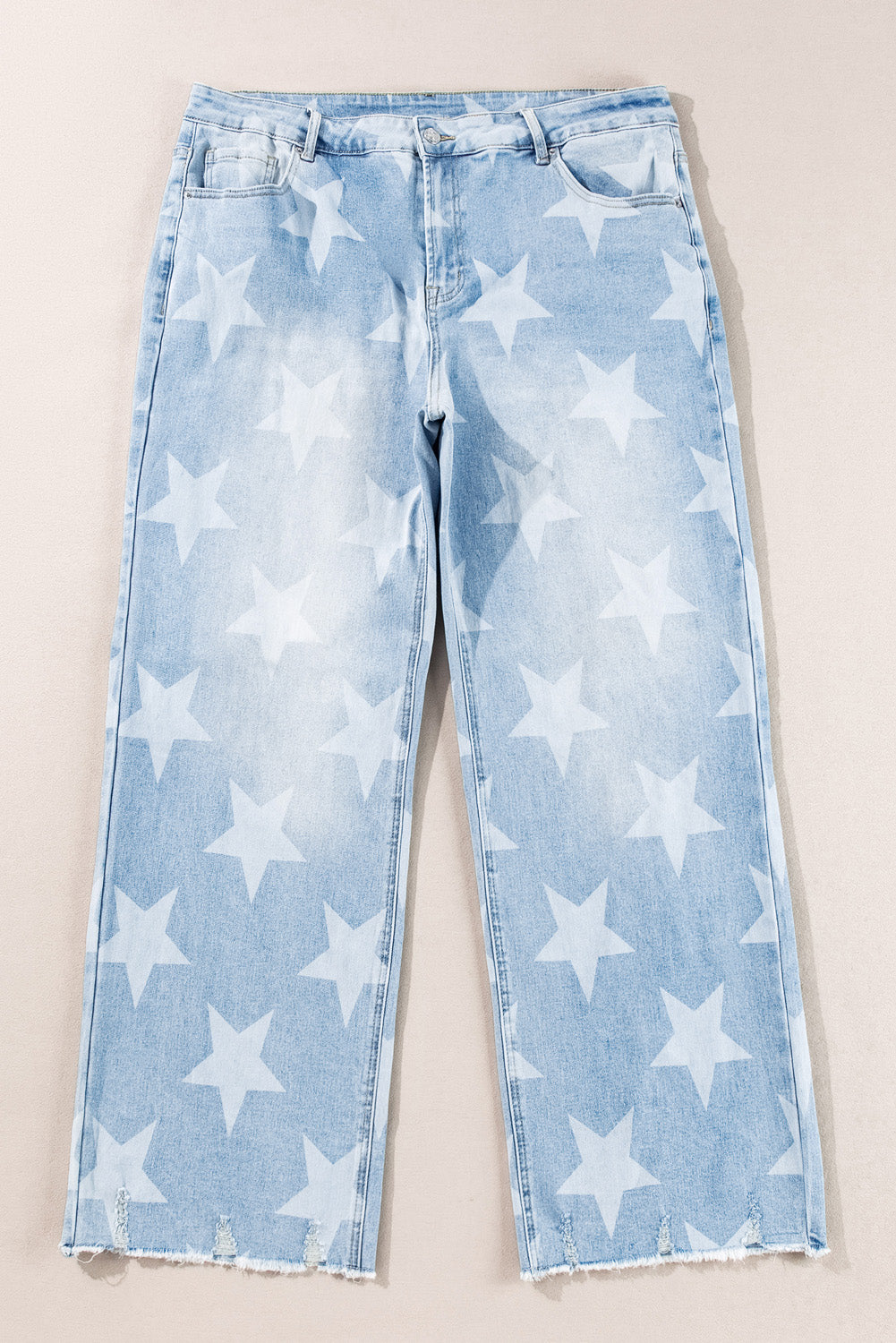 Beau Blue High Waist Star Pattern Plus Size Jeans | Maekery Studio