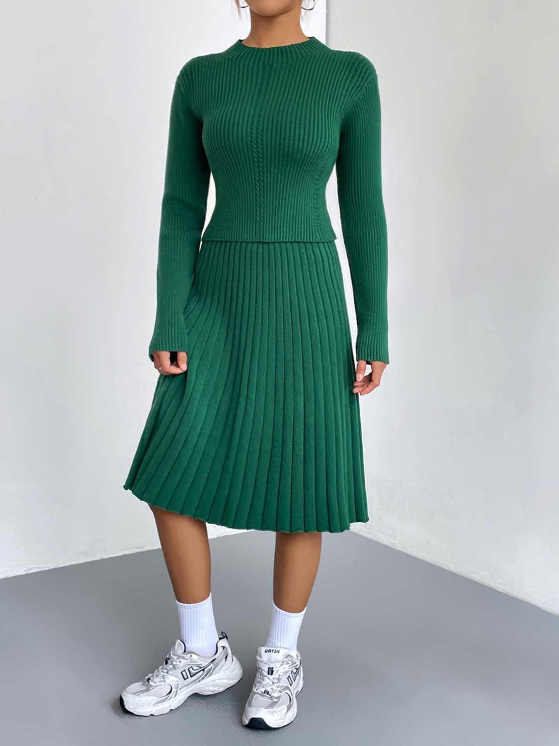 Rib-Knit Sweater and Skirt Set | Maekery Studio