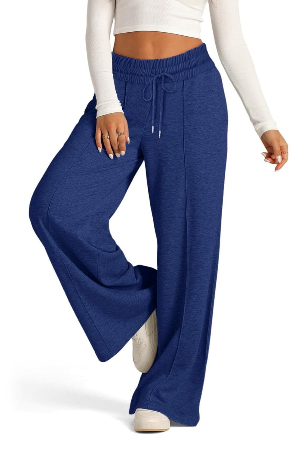 Drawstring Elastic Waist Wide Leg Pants | Maekery Studio