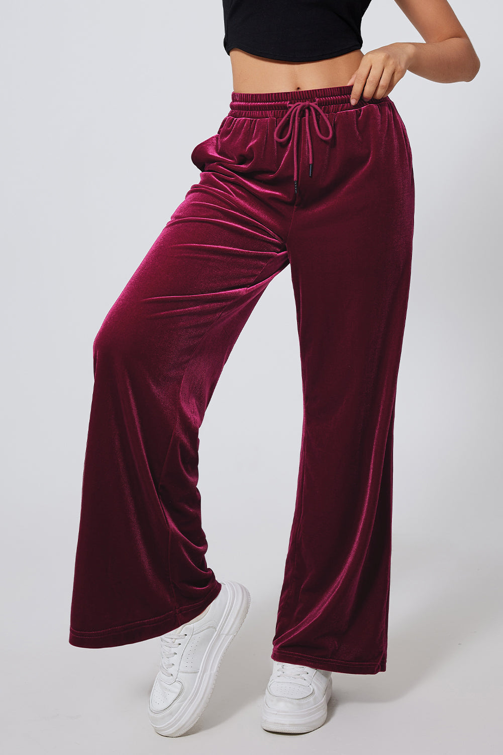 Drawstring Wide Leg Active Pants | Maekery Studio