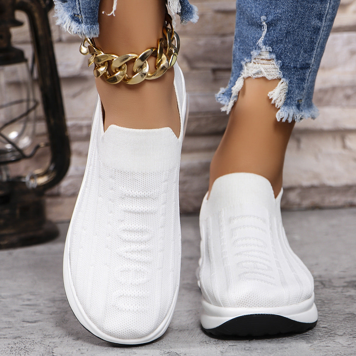 Round Toe Knit Detail Slip On | Maekery Studio