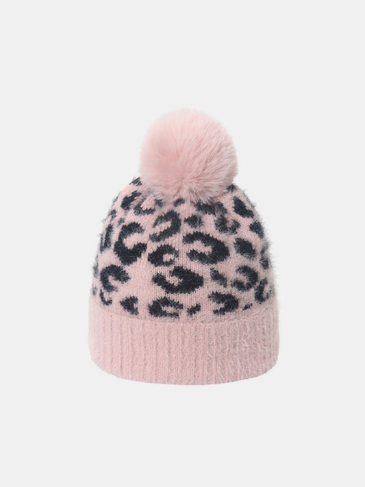 Leopard Hat with Pompom | Maekery Studio