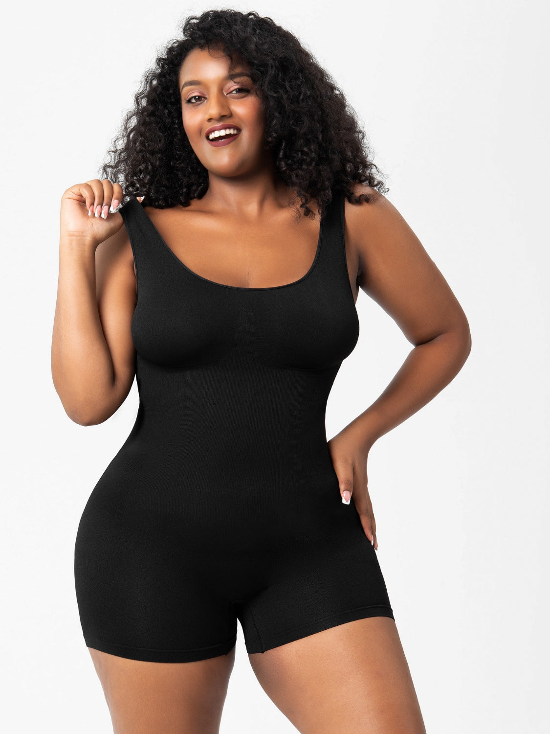 Scoop Neck Wide Strap Shaping Romper | Maekery Studio